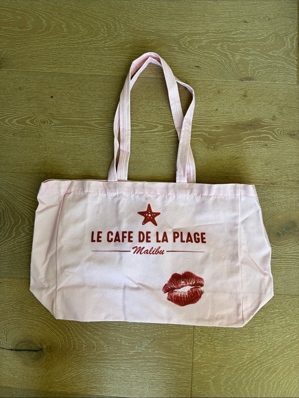 Le Cafe De La Plage Pink Canvas Tote Bag